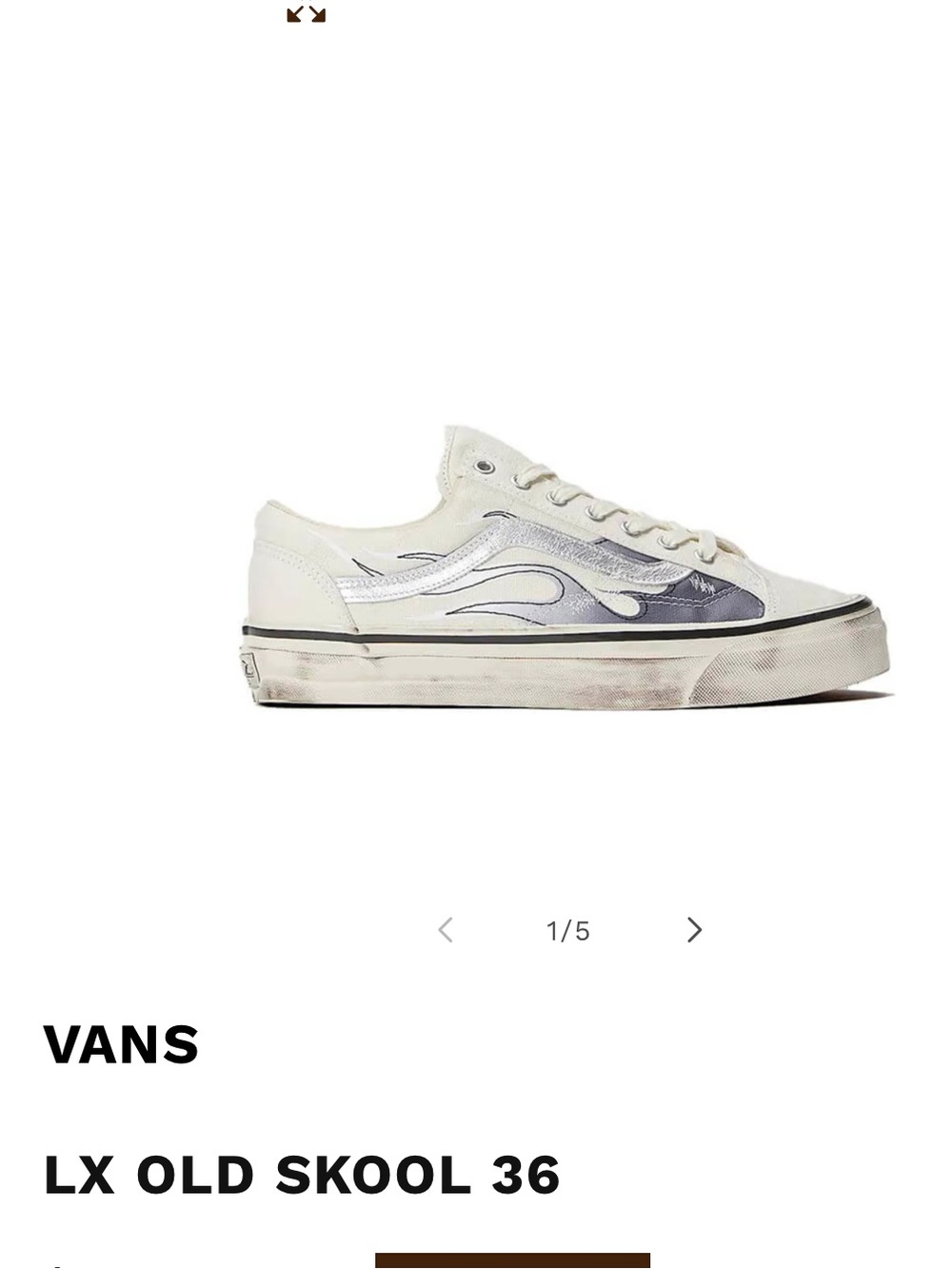 Vans LX Old Skool 36 White with Silver Flame